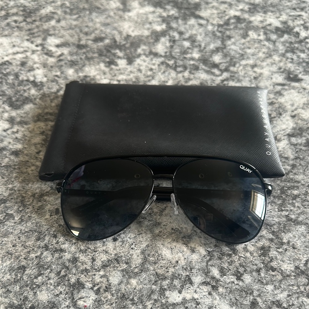 Quay Australia Black Aviator Sunglasses